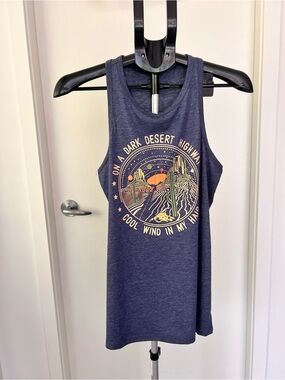 Eagles Hotel California Graphic Desert Highway Tank Top - Navy